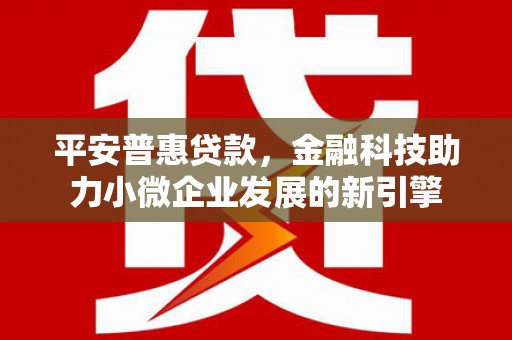 东势平安普惠贷款，金融科技助力小微企业发展的新引擎