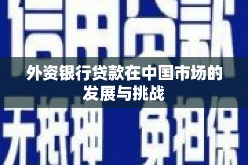 郴州外资银行贷款在中国市场的发展与挑战