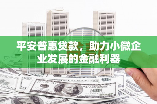 威宁平安普惠贷款，助力小微企业发展的金融利器