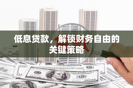 赤水低息贷款，解锁财务自由的关键策略