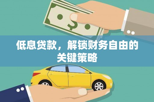 昭苏低息贷款，解锁财务自由的关键策略