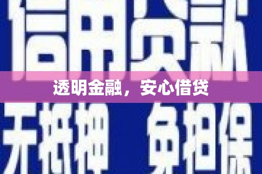 开平透明金融，安心借贷